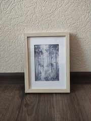 Original Watercolor Painting Misty Forest Landscape 4×6 inch Framed with Mat