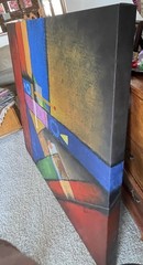 Large Modern Abstract Wall Painting 50x50x3 Inches 14 Lbs. Signed. Beautiful.
