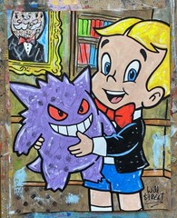 WILL STREET original painting 11×14/ richie rich gengar pokemon Picasso banksy