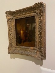 Early Hendricus Johannes Scheeres Oil Painting titled „Rembrandt in his Studios“