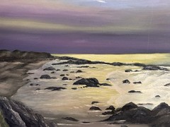 Vintage Signed Oil Painting- Coastal Seascape Waves 16×20 Canvas