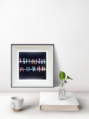 Birds On Wires Contemporary Expressionist Original Watercolor Painting 8×8