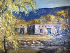 California Artist Palos Verdes Oil Painting 1989 Anne Gere New Mexico Landscape