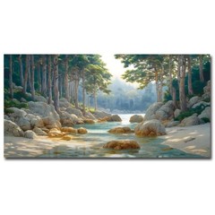 Shady Bank 1 by Hunziker Gallery-Wrapped Canvas Giclee Art (24 in x 48 in)