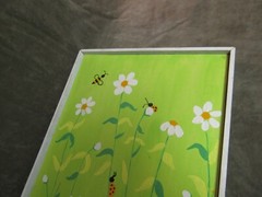 Vintage 1970’s Ann Marshall Dallas Texas Daisy Flower Lady Bug Canvas Painting
