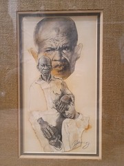 Black Folk Art Collage Painting