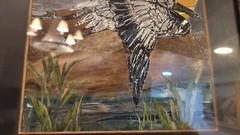 Original Mixed media „Good Fortune“ Flying Crane 50% off listedPr Free Shipping!