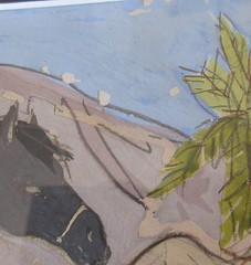 Mid Century Mexican Illustration Painting 1940’s Horse Cowboy Cactus Musician