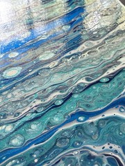 Original Acrylic Swipe 6×12” Painting On Wood Board. Small space decor.