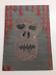 „Decay“ 5×7″ Canvas Painting Signed By Artist Leland Butler Goth Art Skull Decor