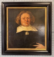17th Century Oil On Canvas Portrait Of Hugh Peters By Anton Van Dyck