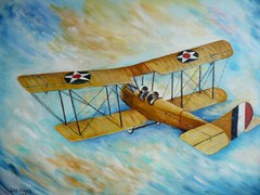 Mystery Artist, AVIATION OIL PAINTING 1917 CURTISS JENNY VINTAGE AVIATION ART