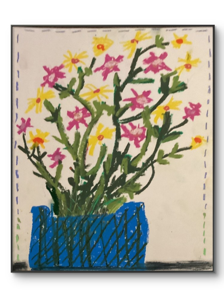 Colorful Bright Flower Neo Expressionism Urban Art Modern Original 8 by 10 Paper