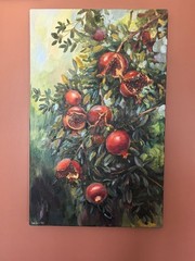 Pomegranate tree original oil painting modern wall art