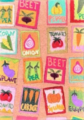 ACEO Original Art Card, 2.5”x3.5”, “Garden Seeds”