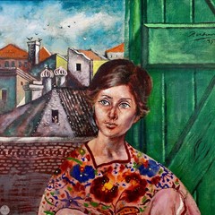 Vintage Framed Original Expressionist Portrait Oil on Canvas By Noel Rockmore