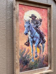 New Sheriff in Town Cowboy – Oil Painting Signed Framed