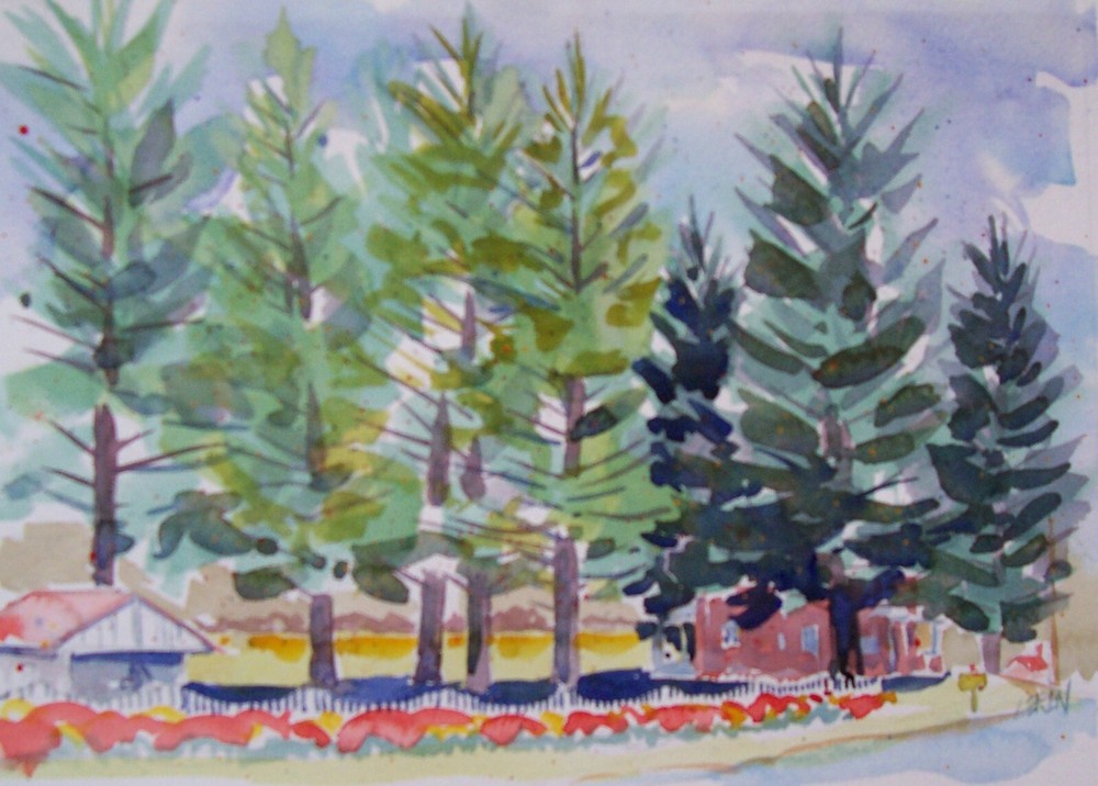Larry Lerew painting impressionism collectible original farm landscape COA