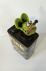 Hand-Painted Rat Fink Oil Can – Licensed by Roth Estate One of a Kind!