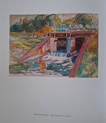 Peter Berndt 1937-2021 Berlin/watercolor 1996 „Weir near Mellensee“ Brandenburg