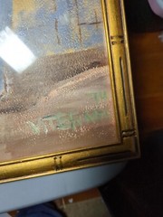 Viterva painting In Gold Colored Frame „Hydrangeas