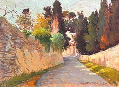 Piero Pastacaldi -Monterotondo, Livorno -Original Italian Impressionist Painting