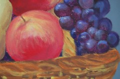 Vtg 1990’s Original Signed Carmen Girata Basket With Fruits Oil Painting 20X16