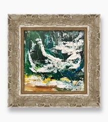 Iceland Reynisfjara Storm Wave Framed Art Textured Abstract Moody Ocean Painting