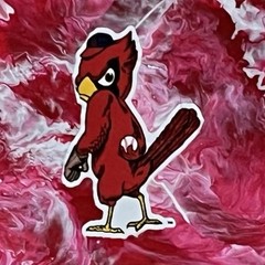 St Louis Cardinals Abstract Red White Painting Art Canvas Acrylic