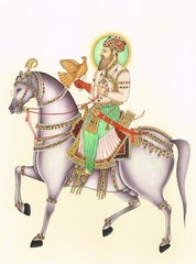Mughal Emperor Shahjahan On Horse – Gouache And Gold Work 23×30 Inches