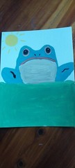 G.A.Titan Acrylic Painting IMPRESSIONISM Frog Whimsical Animals