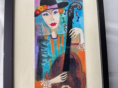 Lot Of 2 Framed Picasso Style Pictures – Signed Meli 04