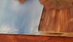 Painting On GlassStill Life Grapes Apple Fruit 1/4″ Thick 9″ X 6 3/4″