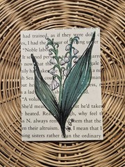 ACEO „Lily of the Valley“ Original Gouache & Ink Floral OOAK, Ani Stallings 2026