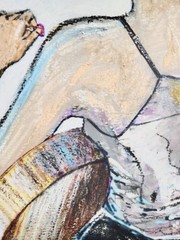 9 inch x 12 inch – Mixed-Media Guitar Drawing – NO FRAME by A. Avila