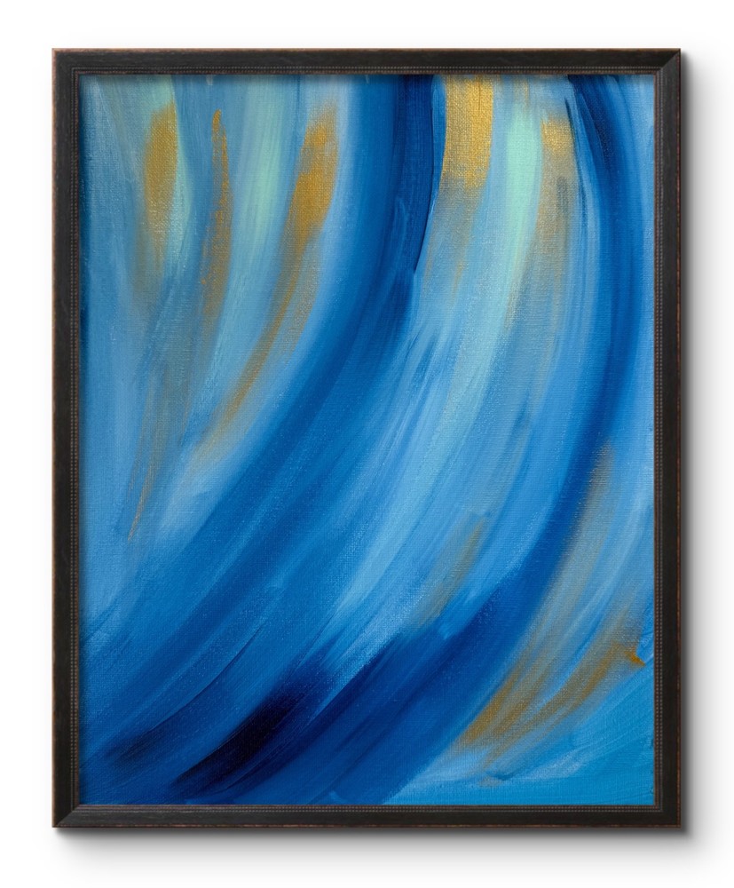 LIGHT INTO DEEP OCEAN 14X11 ABSTRACT ORIGINAL ART MODERN HOME