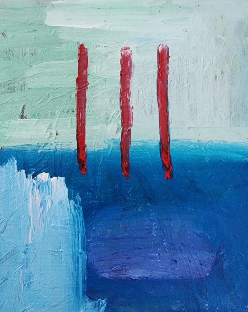 Dream Excavation – Original Abstract Oil Painting by Blair Russell – 8 x 10