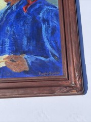 ANTIQUE LANDSCAPE PAINTING AMERICAN Indian LISTED Navajo Gardner Oil 1930’S