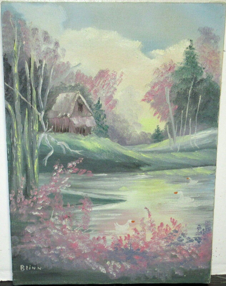 MARTHA L BLINN „PEACE IN THE VALLEY“ ORIGINAL OIL ON CANVAS LANDSCAPE PAINTING
