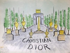 „Christian Dior c1950s Original Advertising Watercolor Artwork“