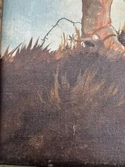 WILLIAM T. ZIVIC (1930-) „Rest in Peace“ OIL ON BOARD~1969 Boot Post Cowboy Hat