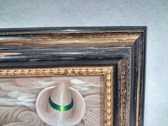 Vintage Fredrix framed We Kim Paulino signed oil painting culture