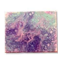 OOAK Abstract Pastel Acrylic Painting on 8 x 10 inch Canvas