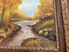 E. Springer VTG Oil Autumn Impressionism Gilded Wood Frame 1977 BREATHTAKING!