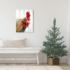 Rooster Kitchen Decor Wall art – Abstract Farmhouse Chicken Canvas Painting Pict