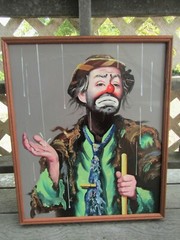 Original Clown Oil Painting lRusty Donald Rust Signed Emmett Kelly Weary Willie