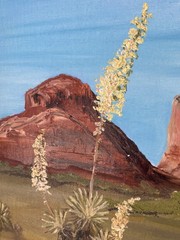 Vintage Sedona Bell Rock Oil Painting Desert Landscape Signed 1974 Gold Frame
