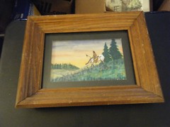 Framed Watercolor „Headed for Home“ Signed by Night Eagle Tim Tsoodle