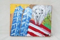 WHITE BUFFALO TWIN TOWERS FLAG Jr CHARLIE FAST OUTSIDER POLITICAL FOLK POP ART
