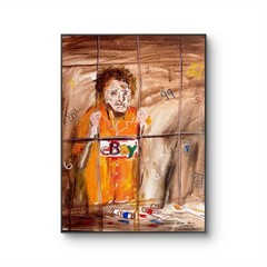 Ebay Jail Bird 16″x12″ Abstract Expressionsim Figure Original Design Home Art